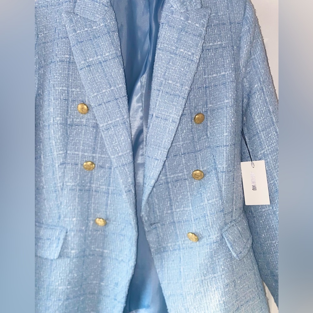NWT Jason WU light blue tweed blazer - Picture 4 of 6